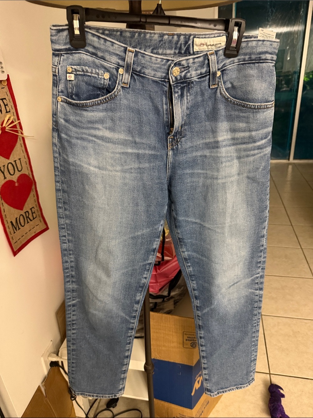 AG Adriano Goldschmied Light Blue Washed Denim Jeans